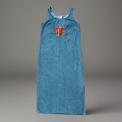 Nina Piccalino Southwestern Jumper Dress Denim Patterns Embroidered Size 10