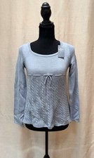 Abercrombie Kids Girls 11/12 Blue Cable Knit Babydoll Sweater Bow Peplum NWT