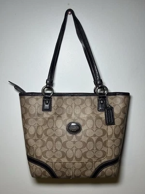 Coach Signature Tote Bag Beige & Marron Authentique - Photo 1/4