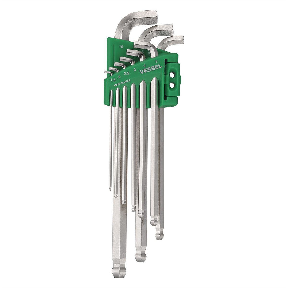 Vessel Tools 8209BPU Шестигранный L-образный ключ с шариковой головкой короткий 9шт Комплект 8209bpu 8090₽