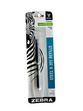 Zebra V-301 Fountain Pen Refill Black Ink Steel V Series New Sealed