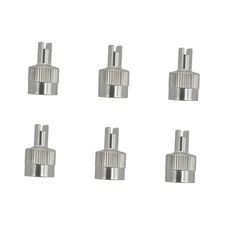 Tire Valve Stem Caps, Nickel-Plated Metal Tyre Dust Caps with Valve Core 6 PCS
