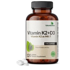 Futurebiotics Vitamin K2 with D3, 2 in 1 Support, 5000 120 Count Pack of 1 