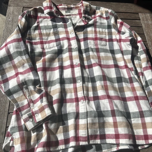 Woolrich Pemberton Womens Plaid Flannel Button-Up Shirt Red Green XL