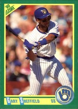 Gary Sheffield 1990 Score #97 Milwaukee Brewers FREE SHIPPING AutographDen