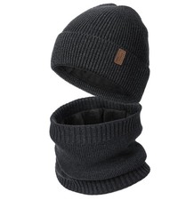Fleece Lined Beanie Neck Warmer Gift Set for Men Windproof Winter Hat and...
