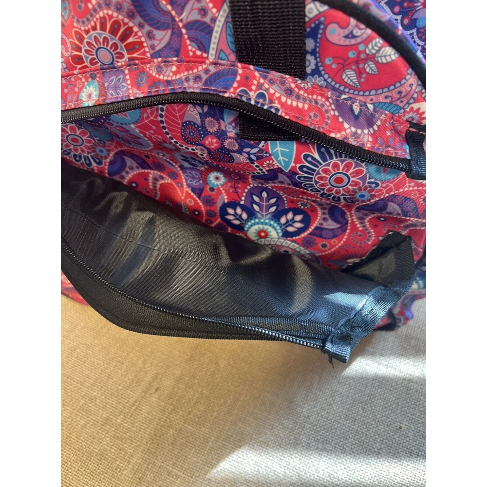 Pickleball Bag-Boulder Bee Brand- Women's Pink Purple Paisley Nylon Tote Bag