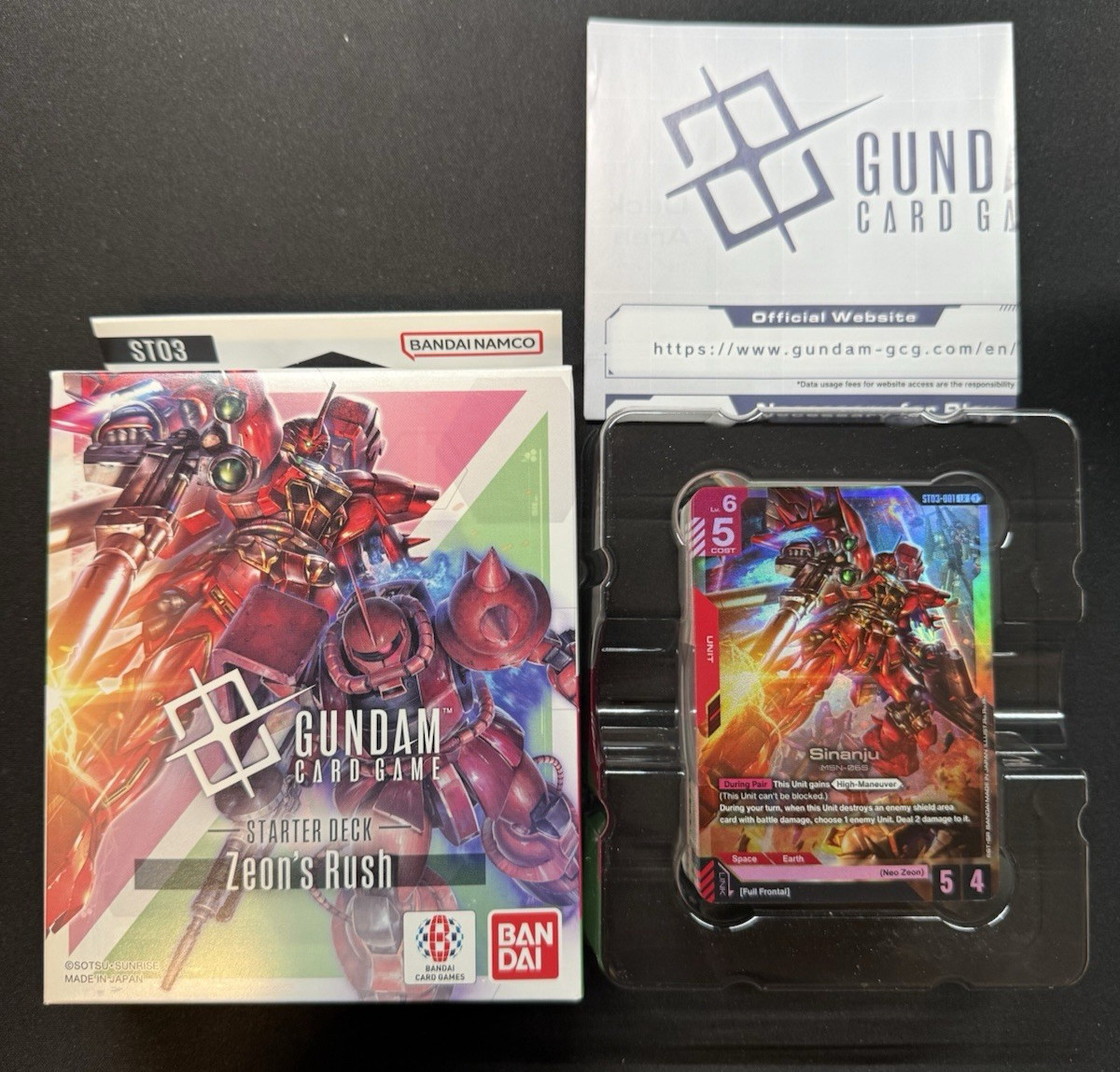 ENGLISH Gundam Card Game ST03 Zeon's Rush Starter Deck Brick Box - No Bonus Pack