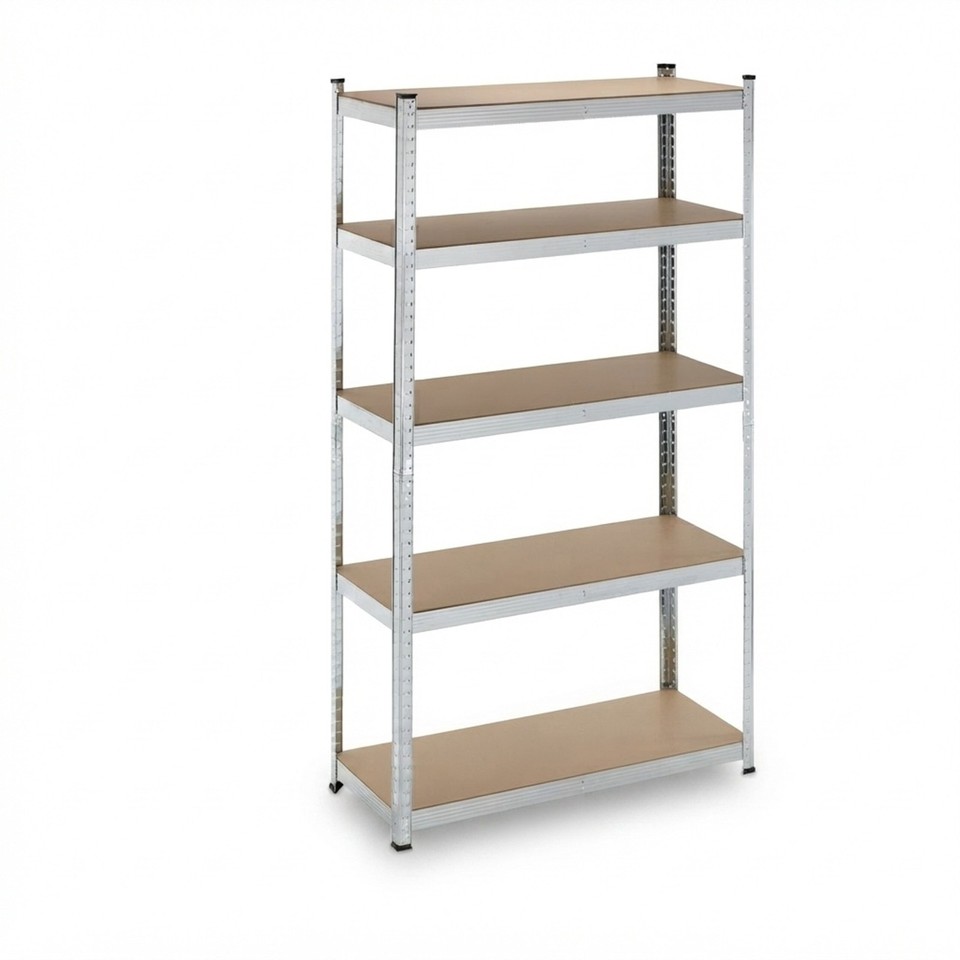 Etagere charge lourde rack de rangement rayonnage industriel 5 niveaux argenté