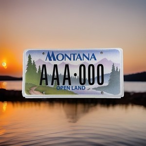 Sample Montana License Plate Open Land Outdoors AAA•000