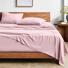 Queen Sheet Set - Luxury 1800 Ultra-Soft Stonewashed Microfiber - Brushed - Deep