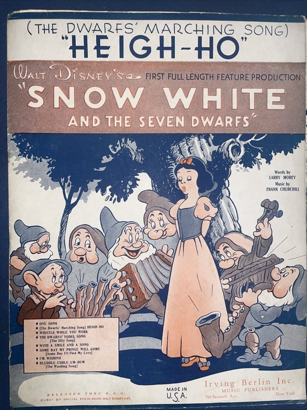 Snow White & The Seven Dwarfs Sheet Music "Some Day My Prince Will Come"