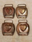 Antique Civil War Brass Cavalry Horse Harness Heart Belt Buckle Loop