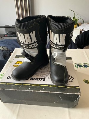 WULF MAX EQUIPE YOUTH MX Motorcross ATV QUAD Race Boots BLACK + WHITE UK 4 EU 37