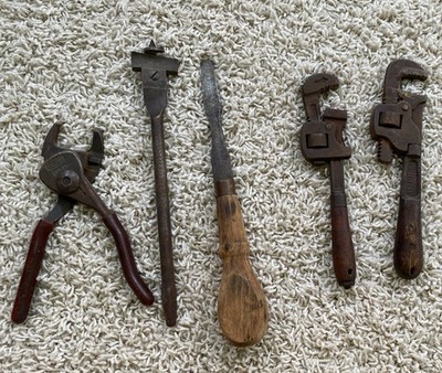 Lot 5 Vintage Tools Sargent Heyco Walworth HD Smith Wrench Pliers Screwdriver