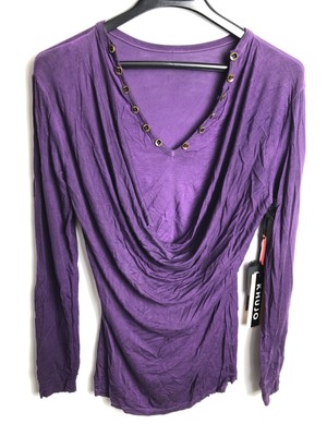KHUJO Damen Langarmshirt Modell: Kuka Lila S