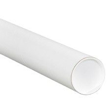 3 x 30" White Mailing Tubes with Caps-Pack of 24