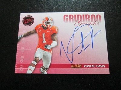 VONTAE DAVIS 2009 PRESS PASS SE GRIDIRON GRAPHS AUTOGRAPHED ROOKIE CARD #84/150