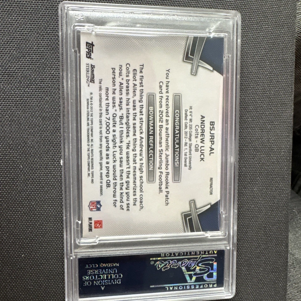 2012 Bowman Sterling Rookie Patch Box Andrew Luck Black Refractor /45 MEM RC - Image 4 of 4