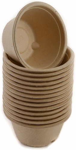 125 Ct. - Ciotole monouso rotonde con coperchi canna da zucchero naturale Bagasse 16 oz. - Foto 3 di 7