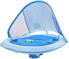 Swimways Infant Baby Spring Float with Sun Canopy 9-24 Months Blue New