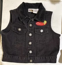 Vintage 90s Looney Tunes Tweety Bird Denim Jean Vest Warner Bros Girls Sz 8