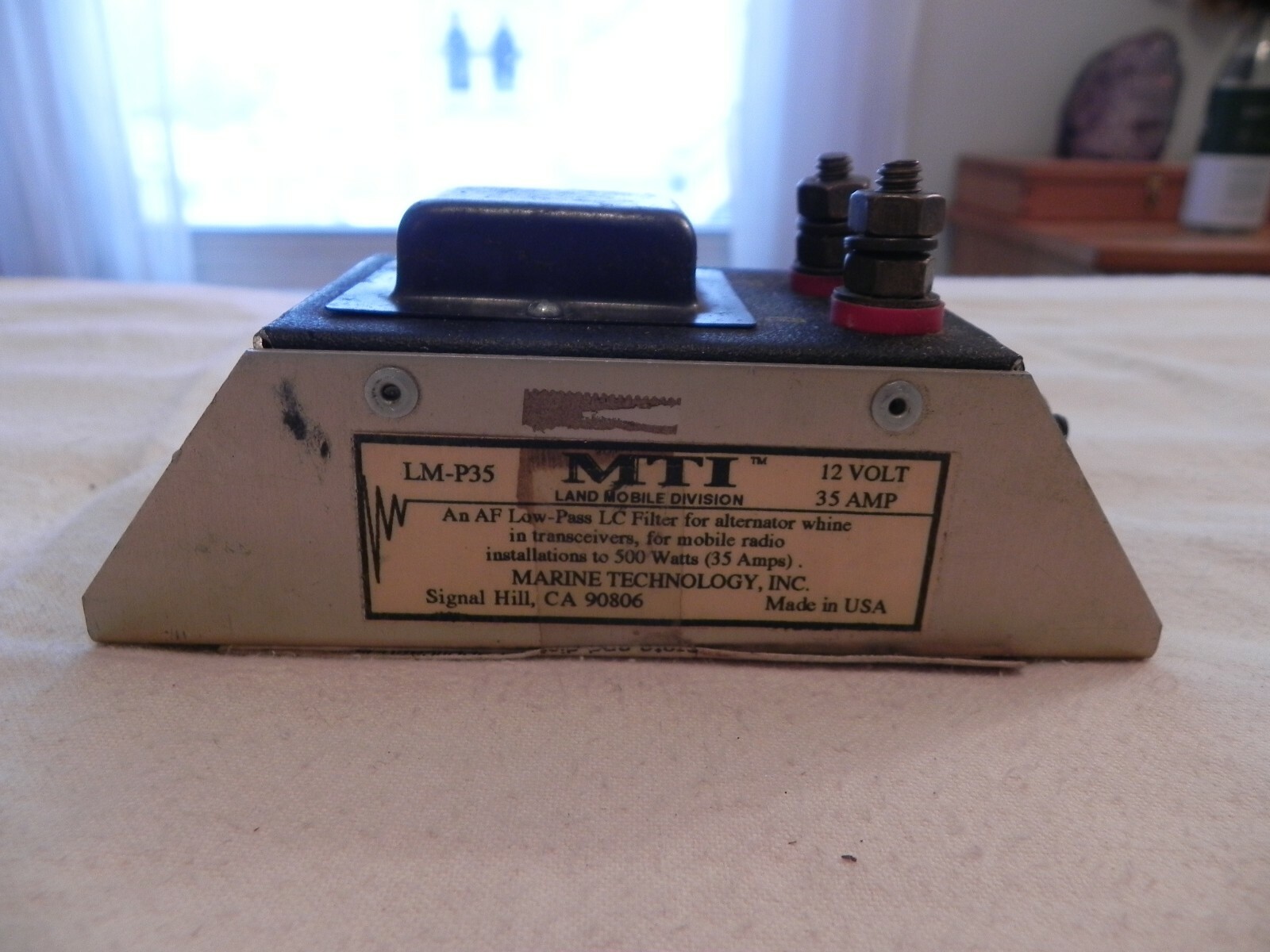 MTI Land Mobile Division, LMP35, Filter for Alternator Whine In