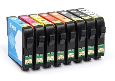8 x Tinte Patronen Set für SureColor P400 SC-P400 INK Cartridges - NEU