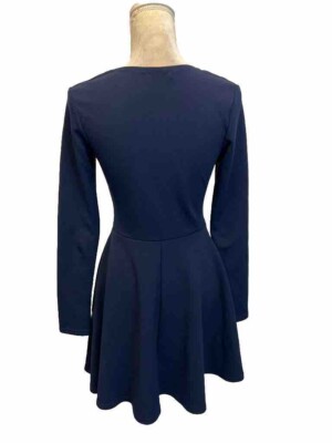 NWOT! Stunning Club L Long Sleeve Navy Blue Dress Size 10. Dress Up & Casual  Fit | eBay
