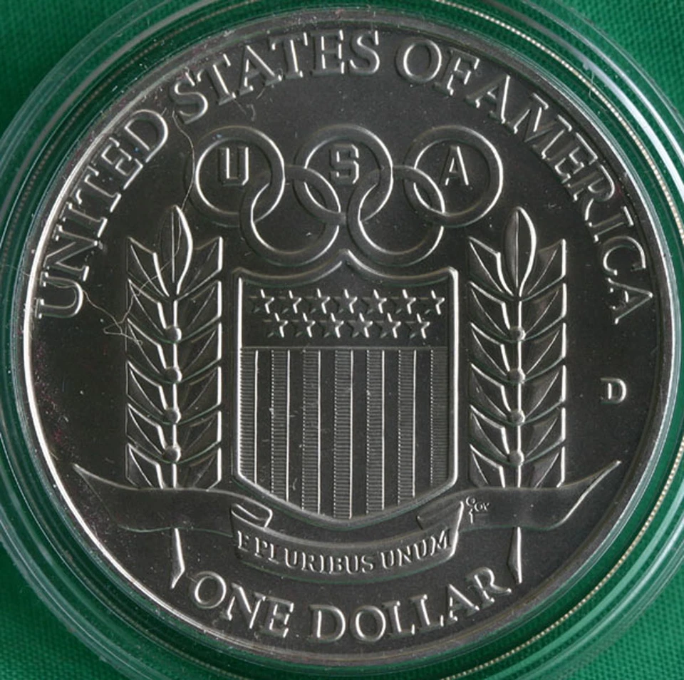 1992 Olympic BU 90% Silver Dollar BASEBALL Coin Set US Mint Box and COA UNC - Image 3 of 4