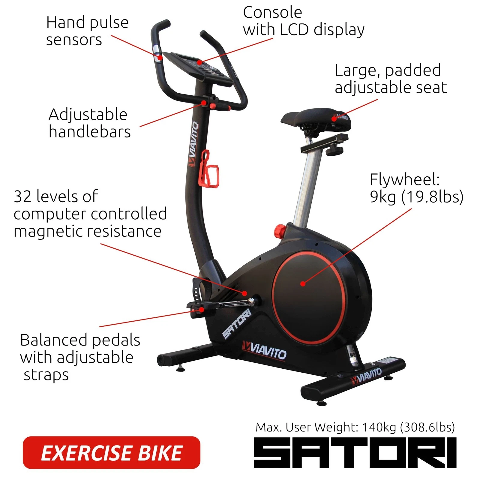 Exercise bike user weight 140kg hotsell