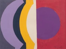 Composition with a Circle : Saloua Raouda Choucair : Archival Canvas Art