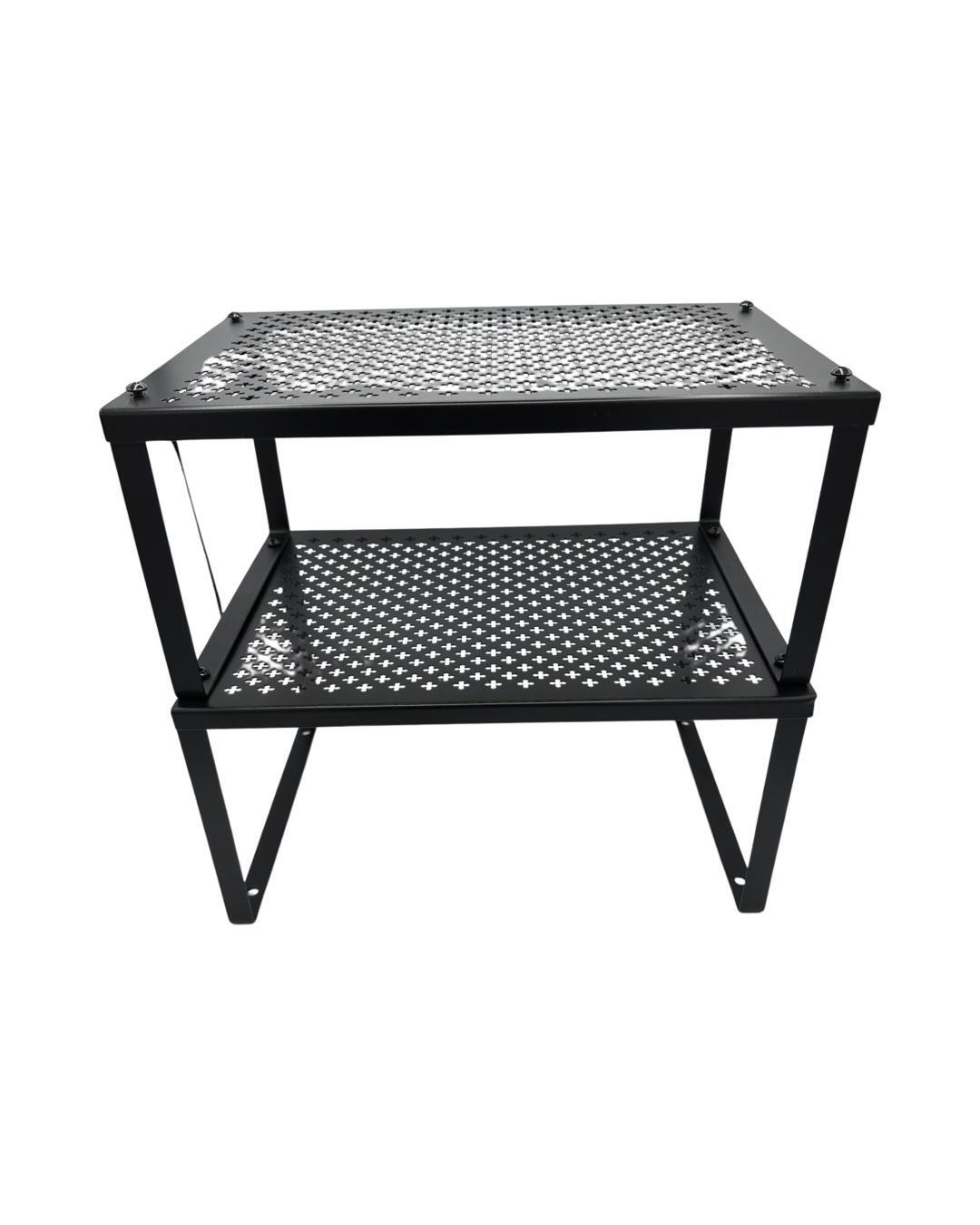 Metal Spice Rack Cabinet Shelf Organizers Set of 2 in Black-image