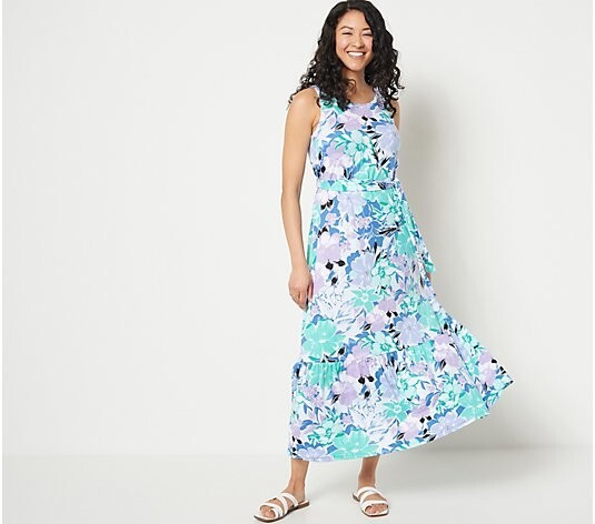 MEDI COLOR TIERED VOLUME DRESS ブルー Sサイズ Adi Textured Crepe Dress - PLUS SIZE MYSTC | Tadashi Shoji