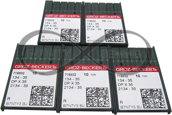 GROZ-BECKERT Naald in ckpsms doorzichtige plastic doos - 20 stuks Groz- Beckert 134-35LR, DPX35LR Gebedur Titanium lederen naainaalden (22/140