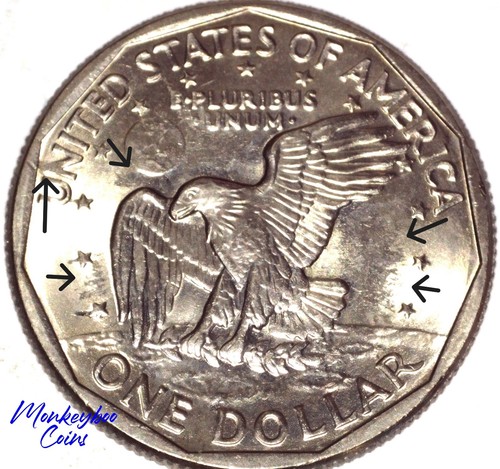 1979 D Susan B. Anthony Dollar - Strike Through & Heavy Abrasion - Mint Error - Picture 12 of 13