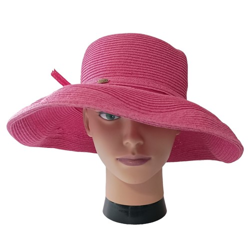 Scala Collection Natural Fiber Sunhat Pink Bow Size Small  display picture 2