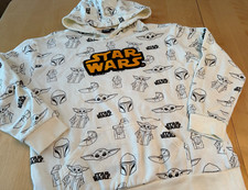 STAR WARS FRENCH TERRY LOGO YODA HOODIE YOUTH SZ L