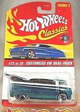 2005 Hot Wheels Classics Series 2 25/30 CUSTOMIZED VW DRAG TRUCK Aqua w/WL 5 Sp