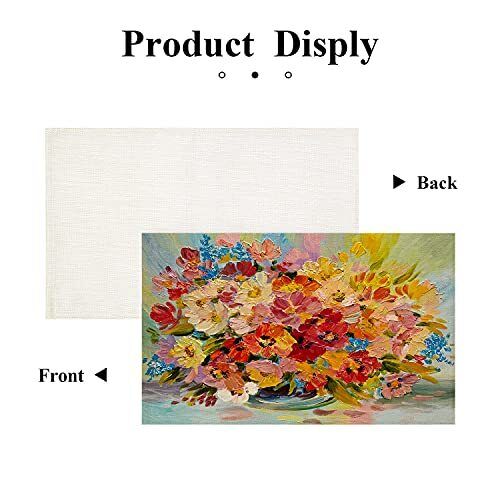 Colorful Summer Decorative Placemats, Spring Oil On 12x16 inch Flower Colorful - Picture 4 of 6