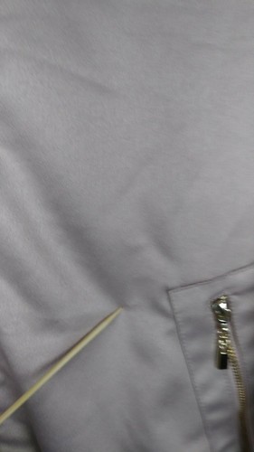 Boohoo Womens Bomber Satin Jacket Size 4 Top Long Sleeves Zip Up Pockets Beige - Bild 9 von 11