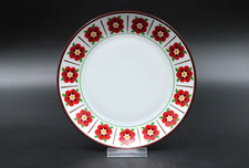Schirnding Bavaria Kuchenteller Teller 70er rote Blumen Motiv Porzellan Ø 19 cm