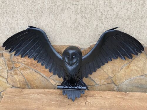 Hand Forged Owl Owl Garden Decor Iron Gift Bird Wild Nature Yard Decor Birthday - Picture 1 of 10