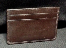 Pottery Barn Colby Leather Business Card Holder Wallet Storage Organize Espresso