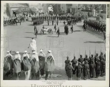 Press Photo Actors in Funeral of Cigarette Scene in Movie "Under Two Flags"