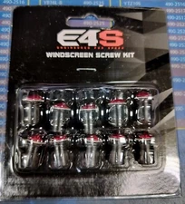 E4S 5MM WINDSHIELD WINDSCREEN SCREW KIT RED HONDA MOTORCYCLE 10 PACK