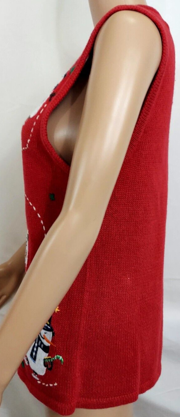 BOBBIE BROOKS Size Small Red Christmas Knit Vest … - image 4
