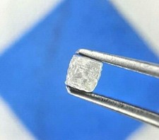 Raw rough diamond 0.41tcw silver sparkling natural cube shape for mother's gift