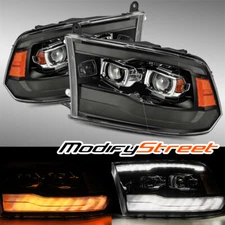 For 09-18 Ram 1500/2500/3500 G2 Model Projector Headlights Jet Black