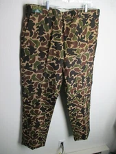 Red Head Bone Dry Canvas Camo Camouflage Duck Hunting Brush Pants 42x32 USA Vtg